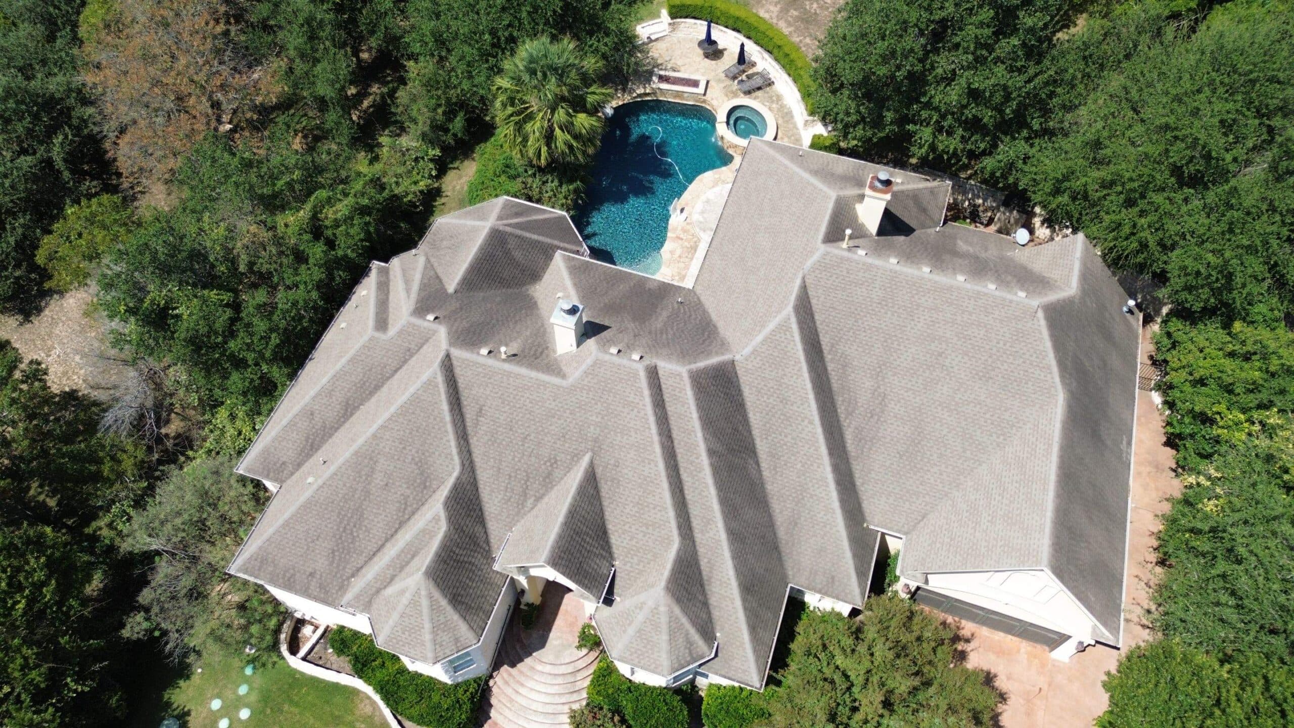 Aerial view of Austin, TX, Tarrytown Roofing service area