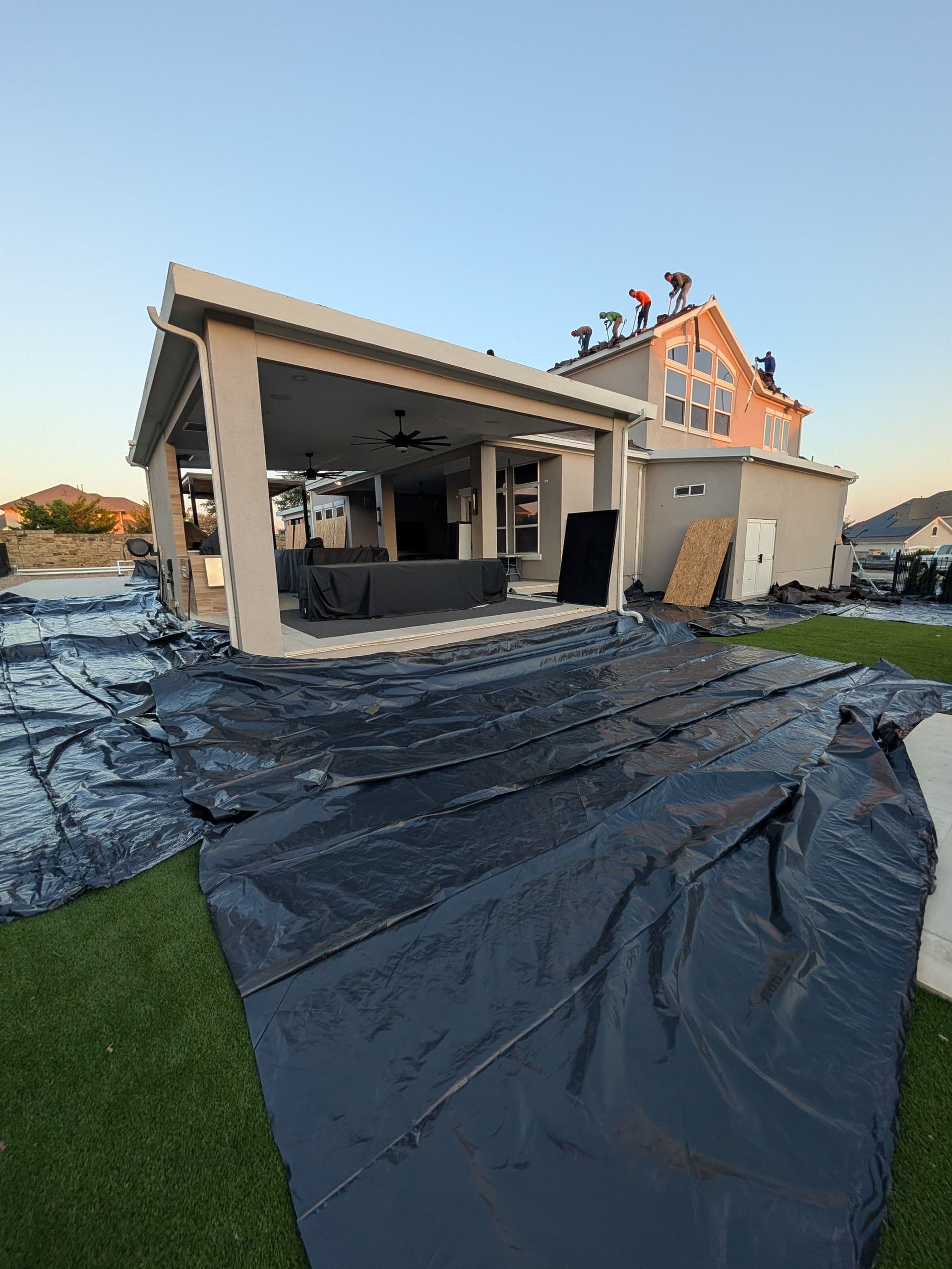Tarrytown Roofing crew on a Leander residential reroof