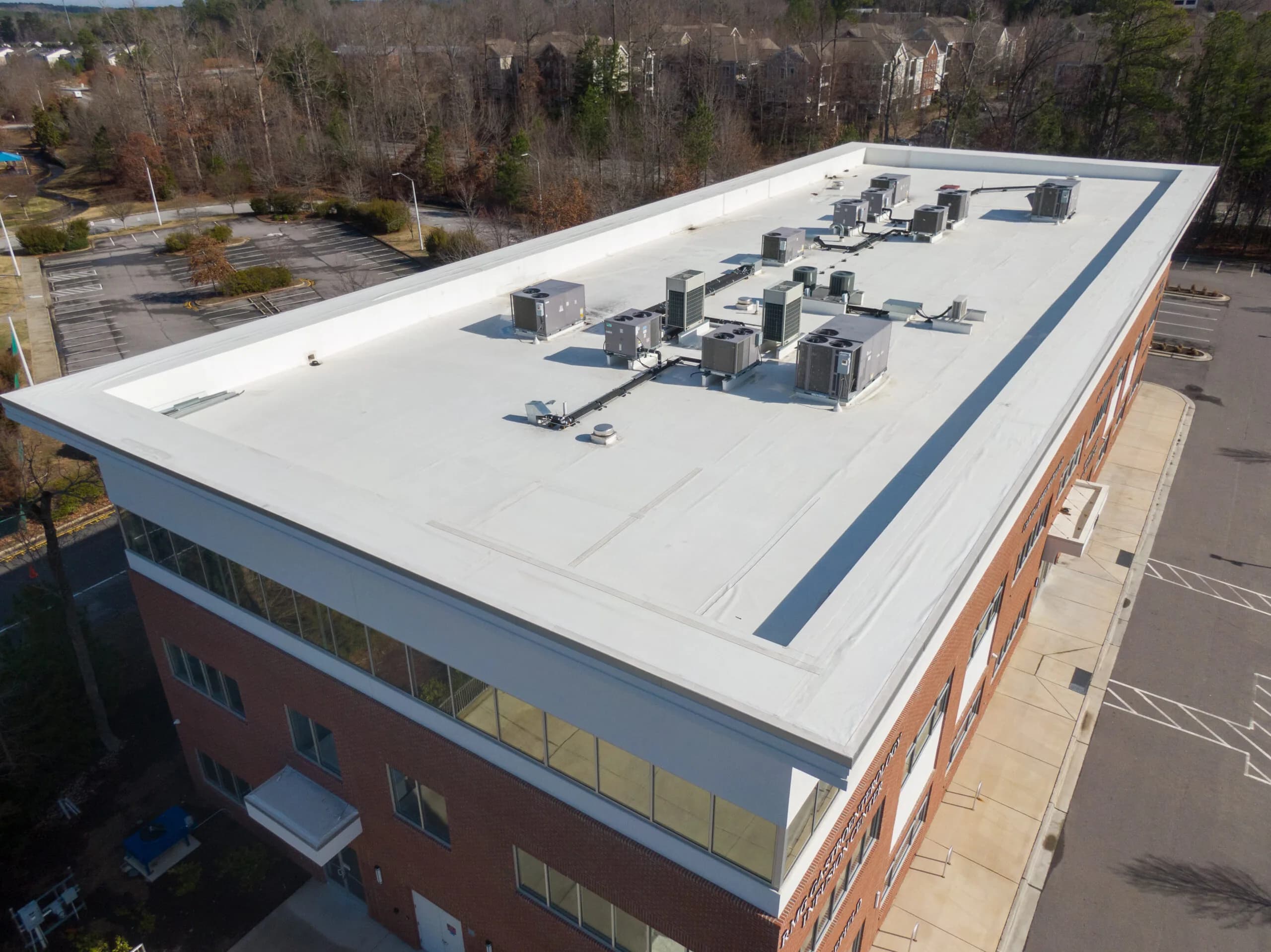 TPO Roofing installed by Tarrytown Roofing on a Central Texas commercial building