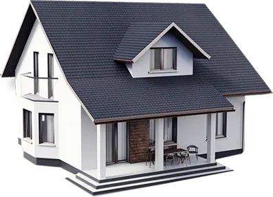 3D rendering of a modern residential house