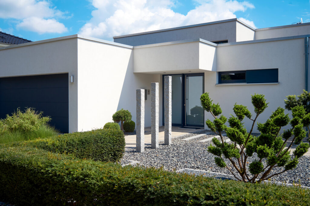 Home with flat roof