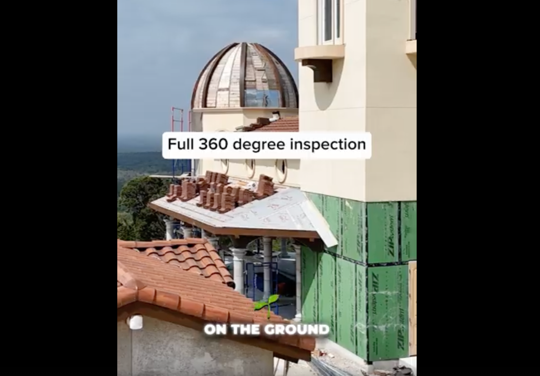 Video still - Marble Falls project, highlighting roof respections